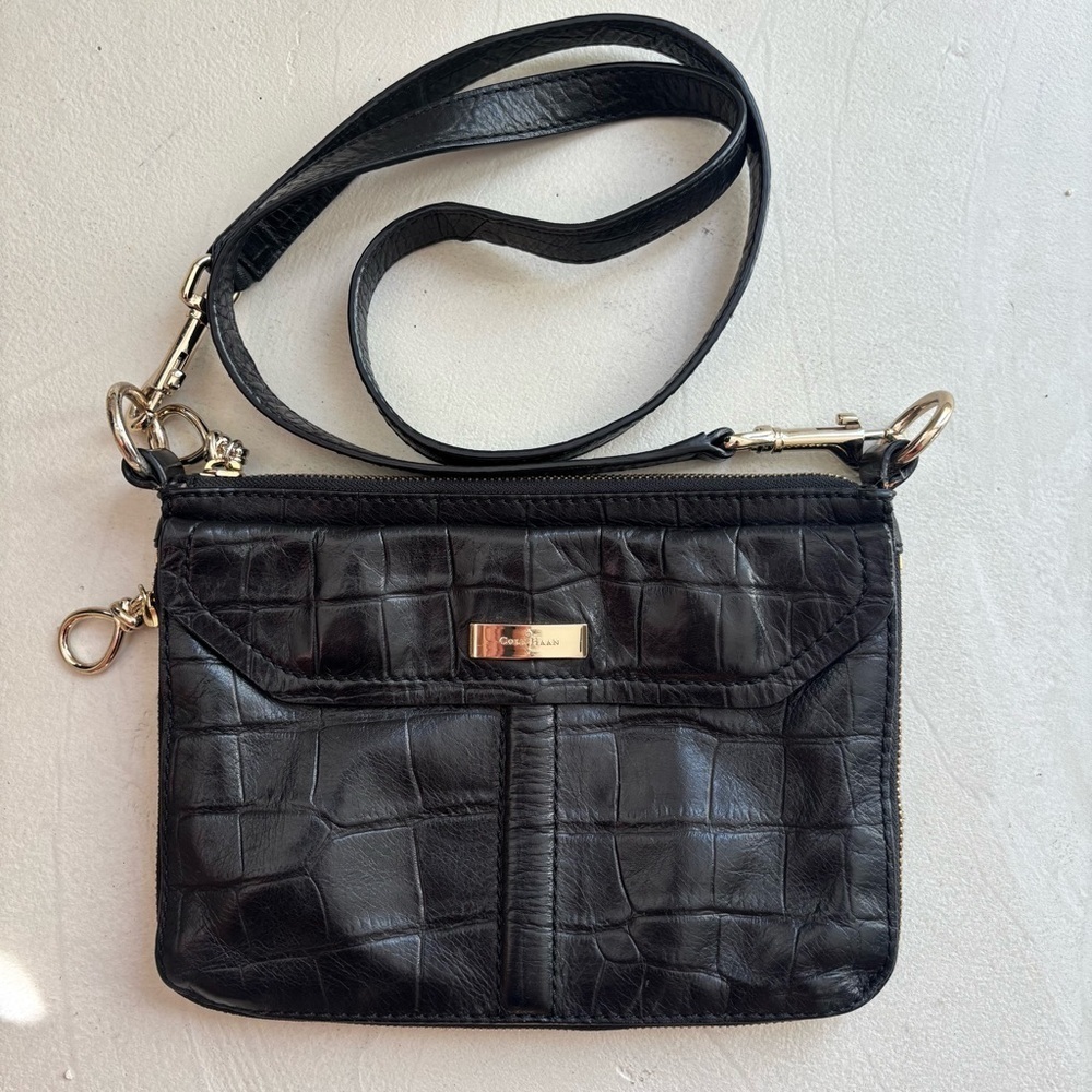 Cole Haan Black Crossbody Bag with Gold Hardware